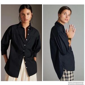 Anthropolgie Maeve Poplin Buttondown